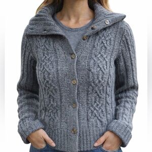 SUNDANCE Soft Rib Knit Cardiagan Sweater Gray Size Medium
